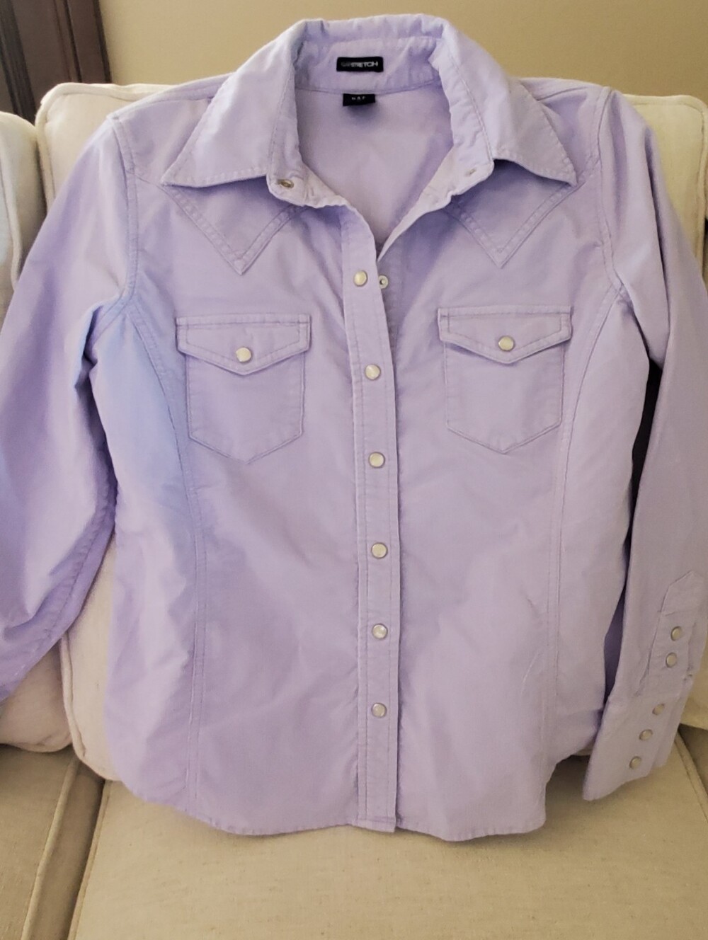 Vintage Women's Purple Gap Western Snap-Front Shirt Size Medium